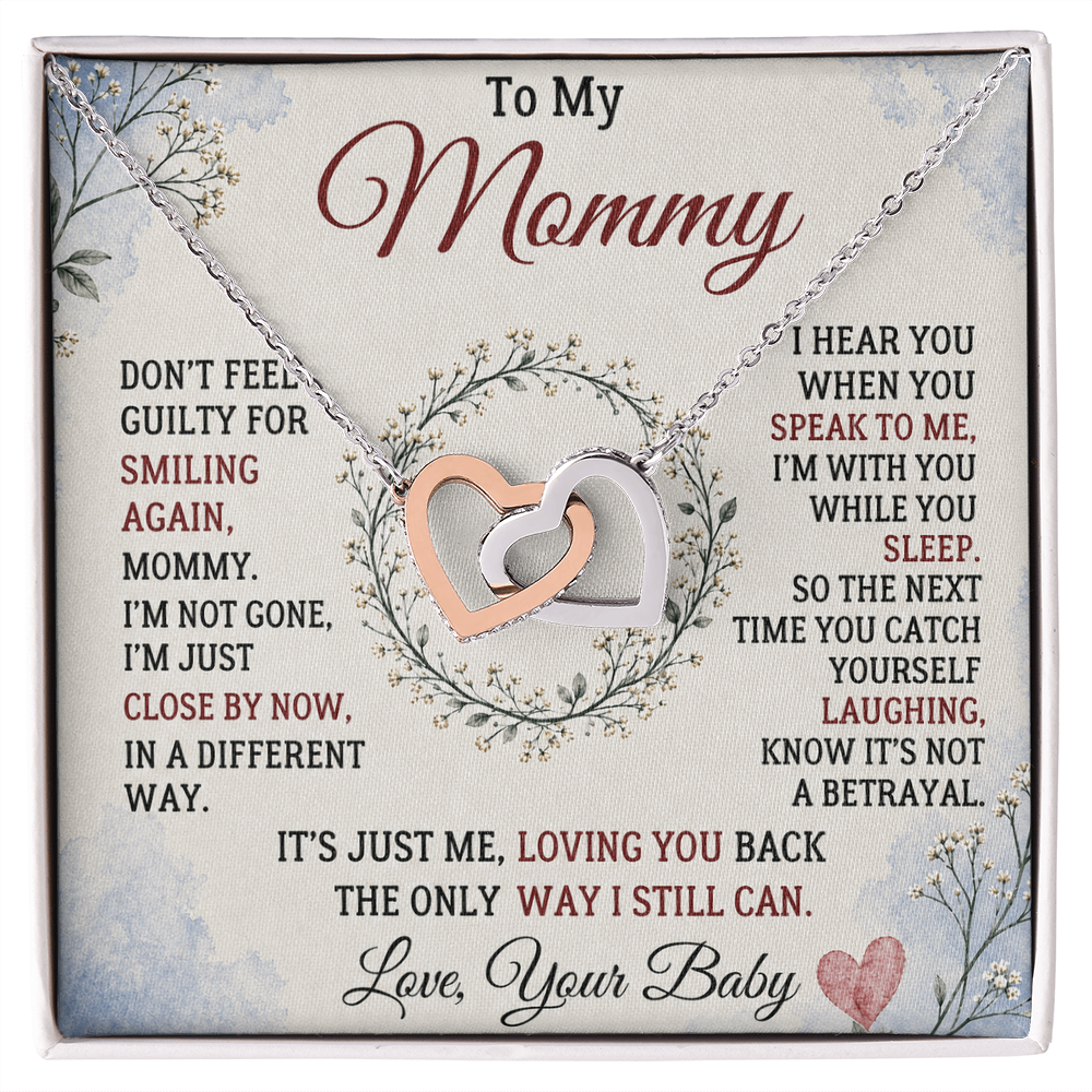 To My Mommy Interlocking Hearts Necklace – Baby Loss Memorial Gift