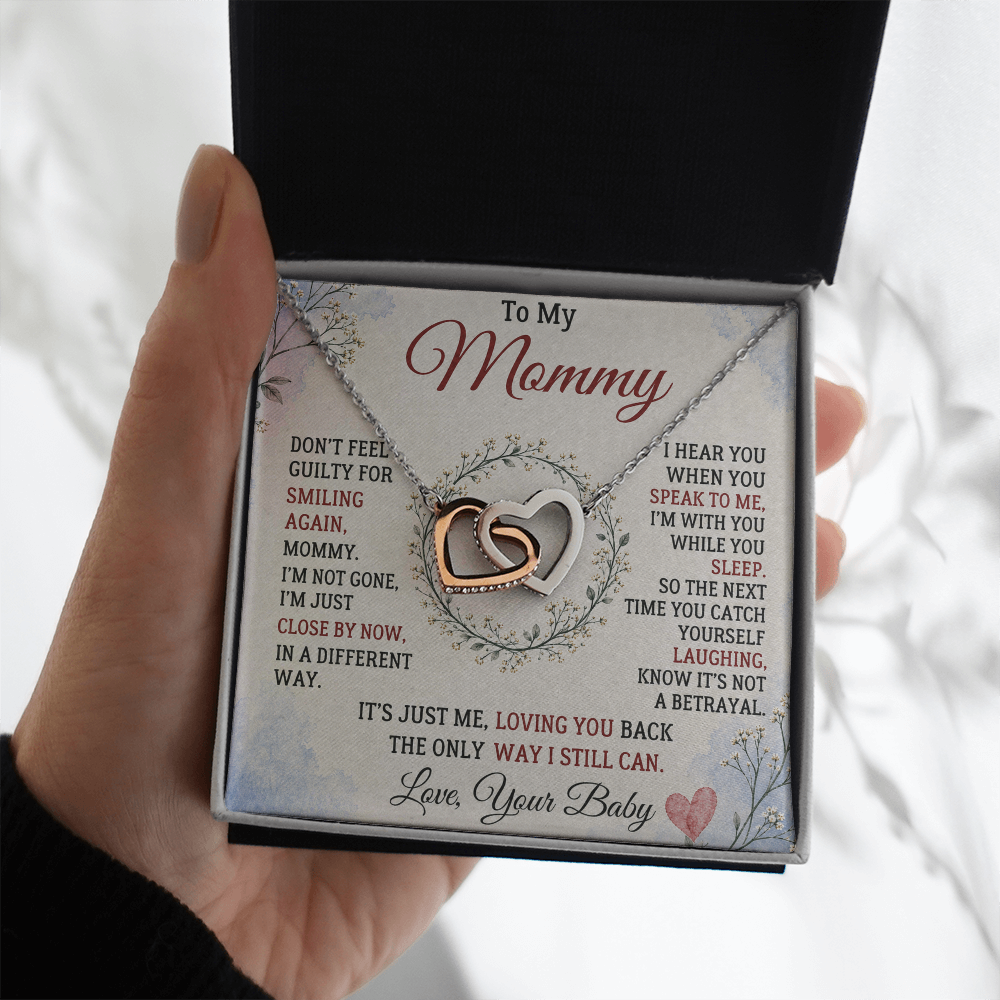 To My Mommy Interlocking Hearts Necklace – Baby Loss Memorial Gift