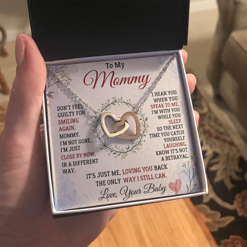 To My Mommy Interlocking Hearts Necklace – Baby Loss Memorial Gift