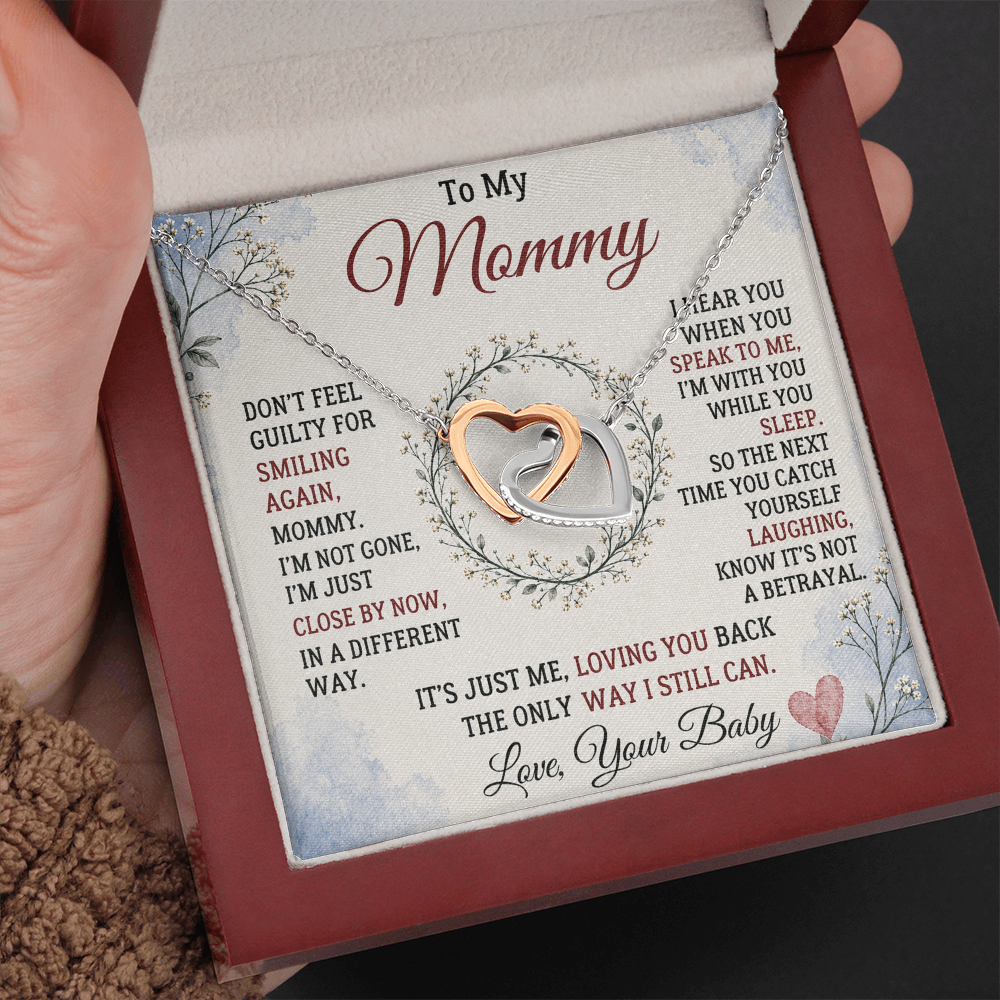 To My Mommy Interlocking Hearts Necklace – Baby Loss Memorial Gift